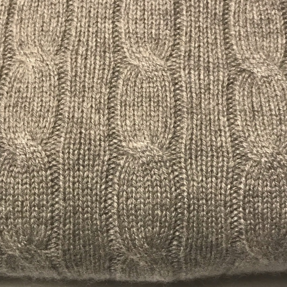 Ralph Lauren Black Label Cable Knit Crewneck Cashmere Sweater Small Gray - Picture 7 of 8